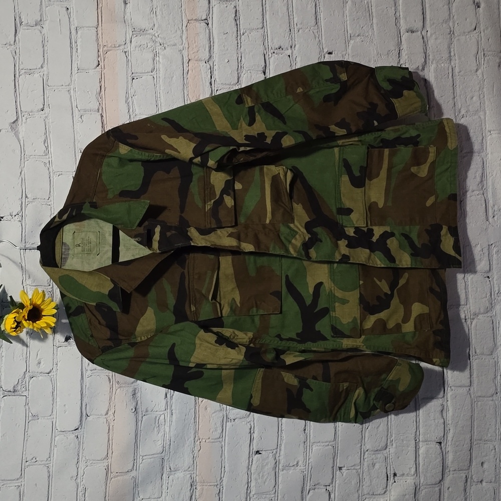 Vintage Woodland Camo BDU Jacket Men Size M Regular